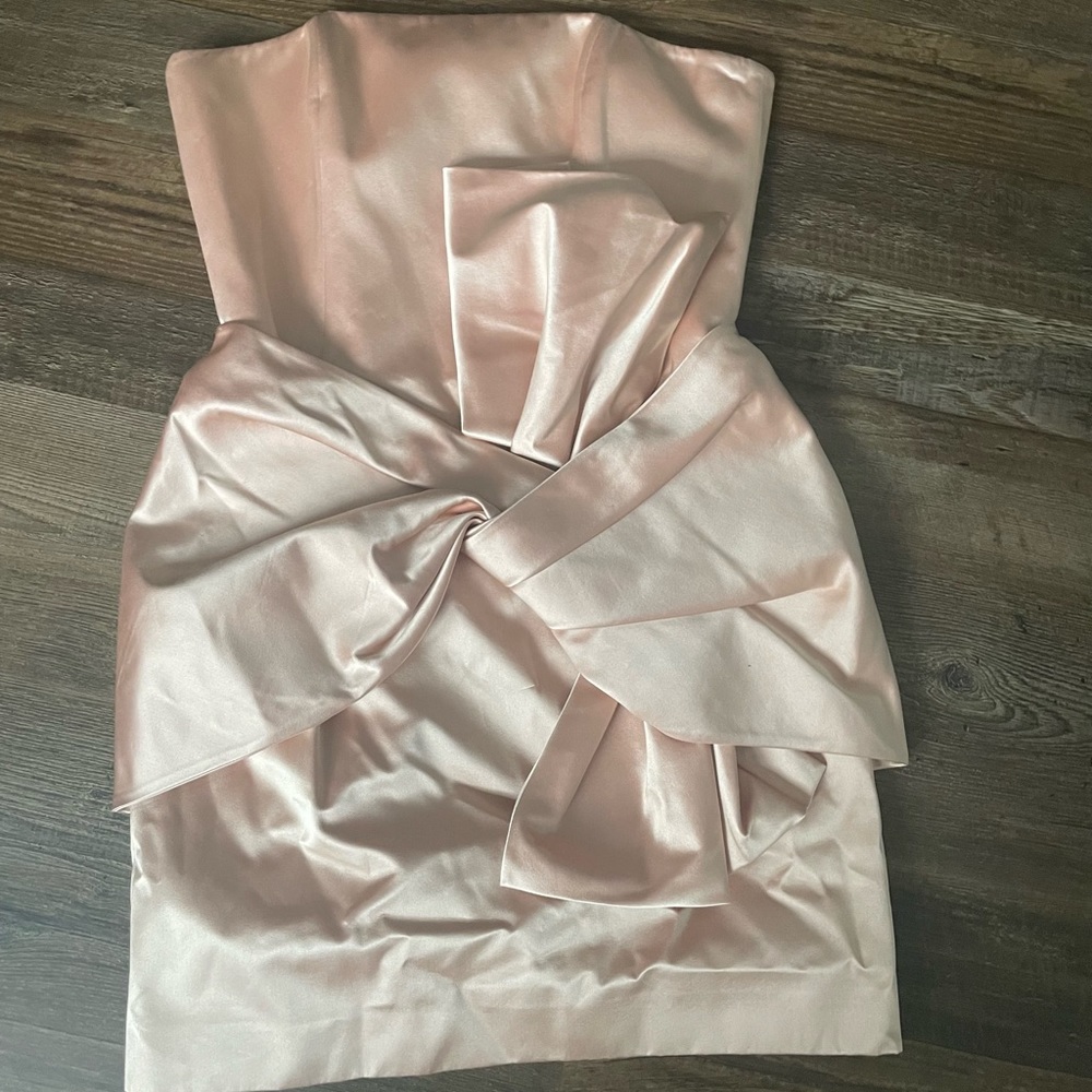 Paule Ka Strapless Silk Mini Dress 38/8